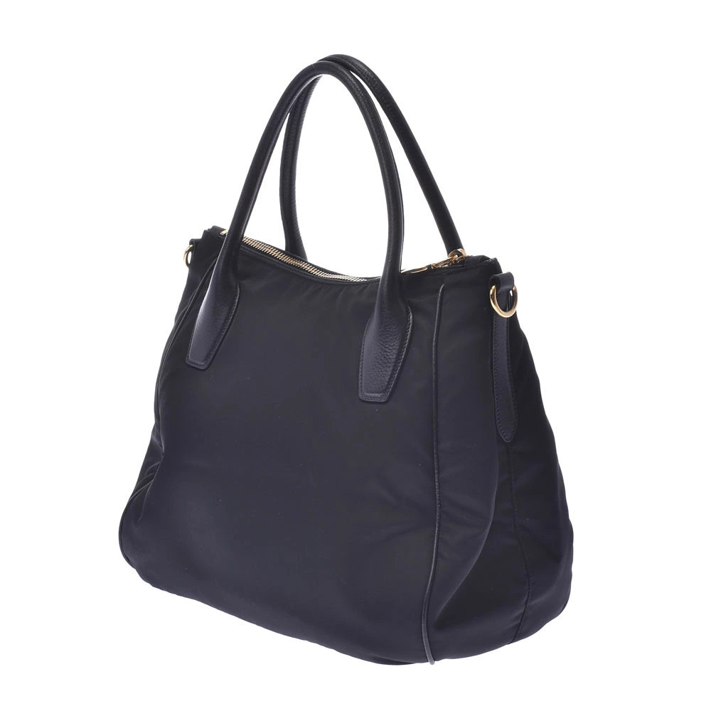 Prada Tessuto Tote Leather Bag black